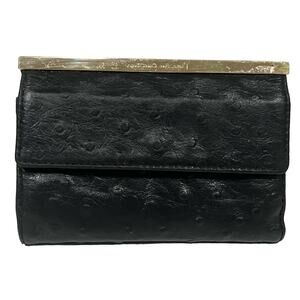 Antonio Melani Women’s Wallet Black Textured Leather Bifold Clutch